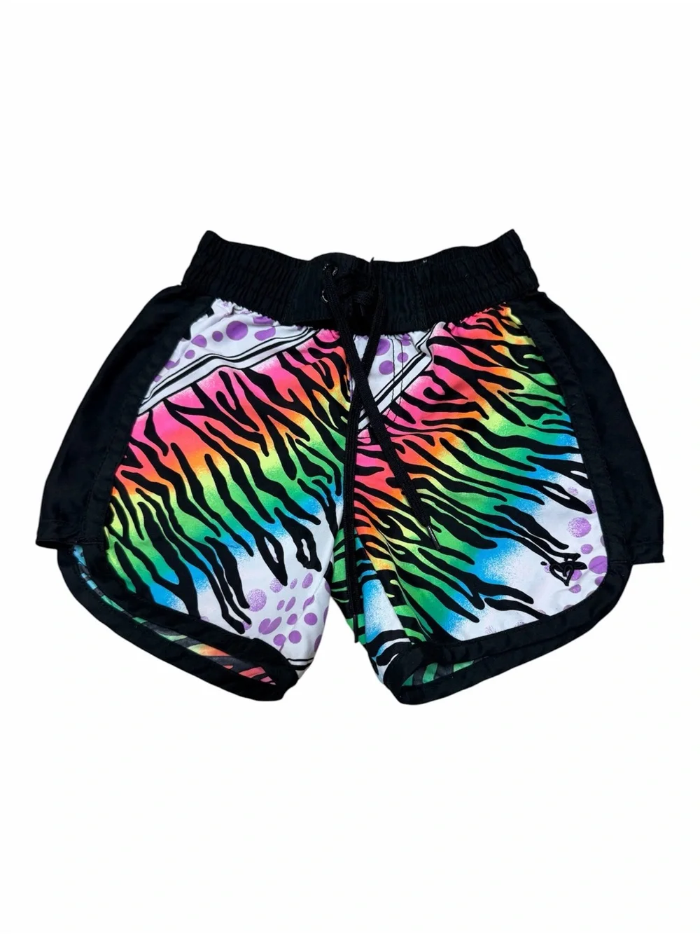 Justice Girls Size 7 Rainbow Zebra Swim Board Shorts Cover Up Beach Pool